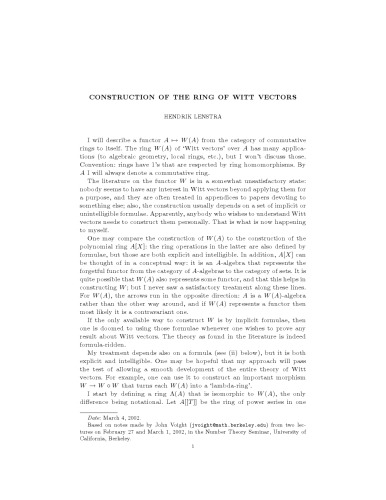 Construction of the ring of Witt vectors