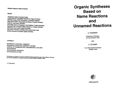 Organic Syntheses Based on Name Reactions and Unnamed reactions
