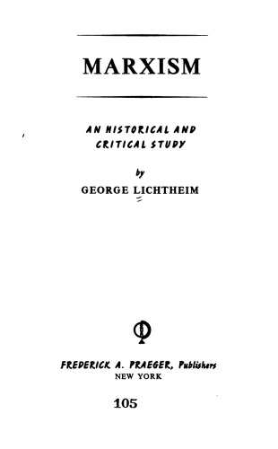 Marxism; an historical and critical study