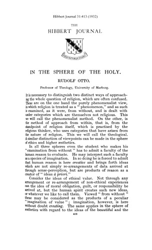 In Sphere of Holy