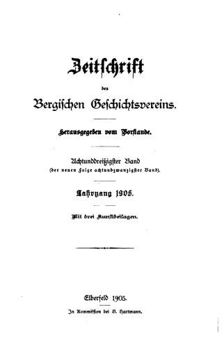 Zeitschrift des Bergischen Geschichtsvereins