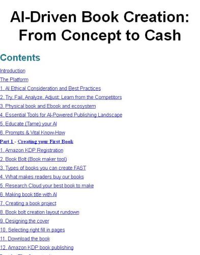 AI-Driven Book Creation From Concept to Cash