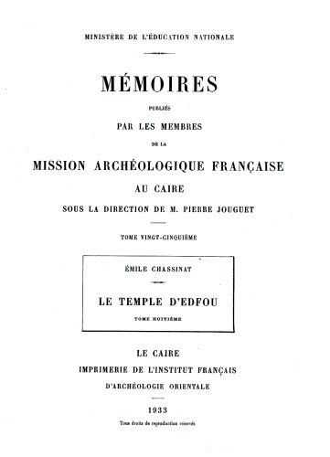 Le temple d'Edfou
