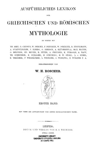 Ausführliches Lexikon der griechischen und römischen Mythologie 1.1 : Aba–Evan