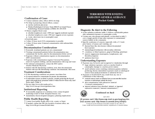 Radiation Exposure pocket-card