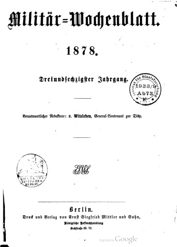 Militär-Wochenblatt