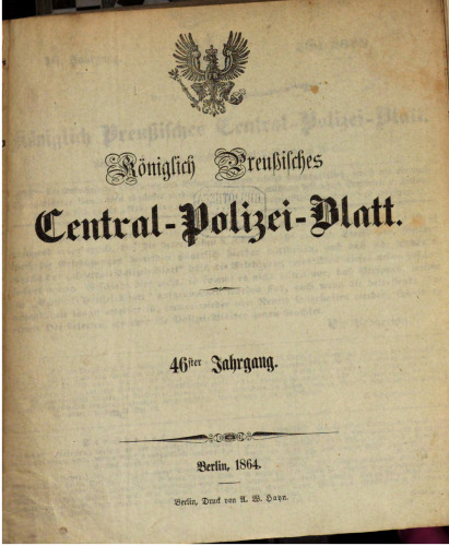 Königlich Preußisches Central-Polizei-Blatt