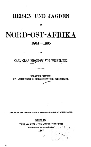 Reisen und Jagden in Nord-Ost-Afrika 1864-1865