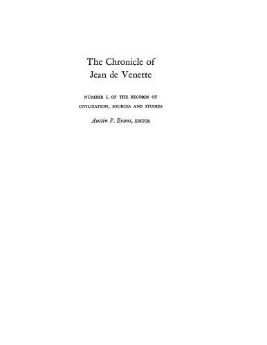 The chronicle of Jean de Venette