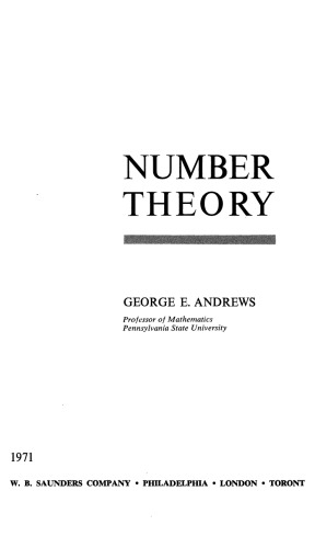 Number Theory [corrected ver.]