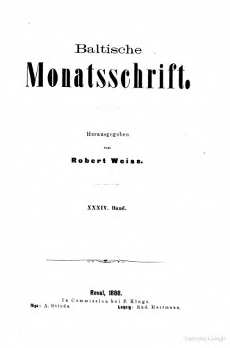 Baltische Monatsschrift