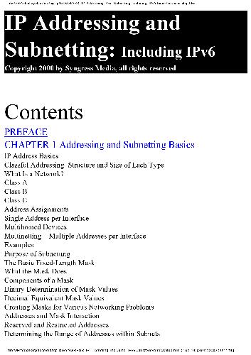 TCPIP IP Addressing And Subnetting (Including IPv6)