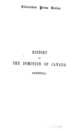 History of the Dominion of Canada