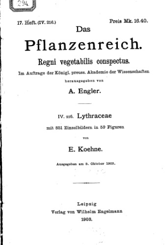 Pflanzenreich koehne lythraceae