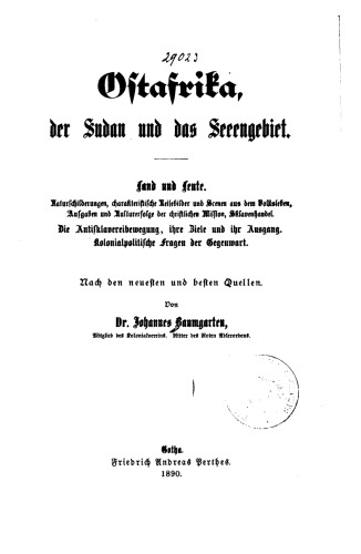 Ostafrika, der Sudan und das Seeengebiet. Land und Leute