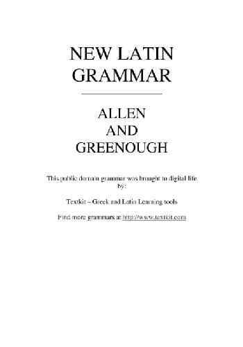 New Latin grammar