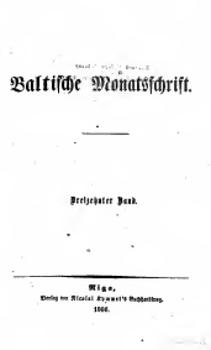 Baltische Monatsschrift
