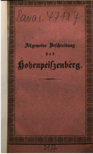 Der Hohenpreißenberg. Versuch einer Beschreibung desselben
