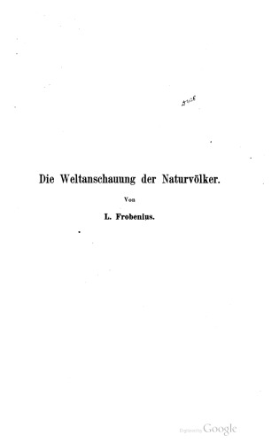 Die Weltanschauung der Naturvölker