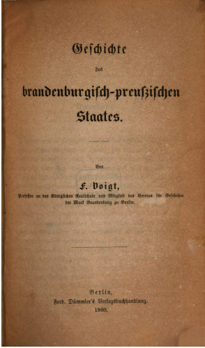Geschichte des brandenburgisch-preussischen Staates