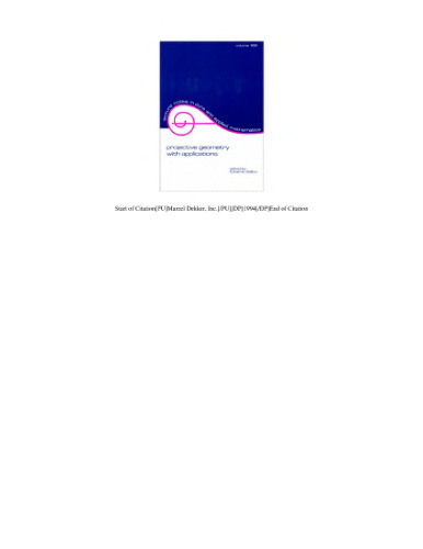 Projective Geometry with Applications