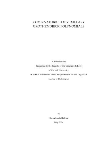 [Dissertation] Combinatorics of vexillary Grothendieck polynomials