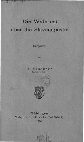 Die Wahrheit über die Slavenapostel