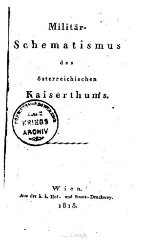 Militär-Schematismus des österreichischen Kaisertums