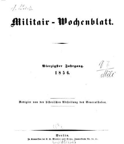 Militär-Wochenblatt