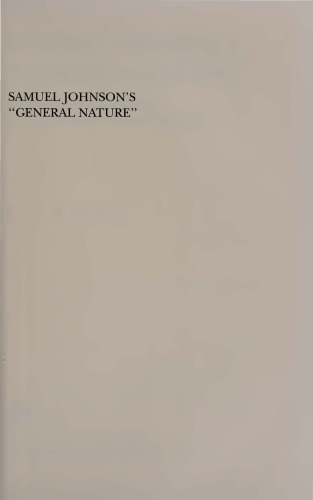 Samuel Johnson's General Nature: Tradition and Transition in Eighteenth-Century Discourse