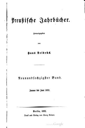 Preußische Jahrbücher
