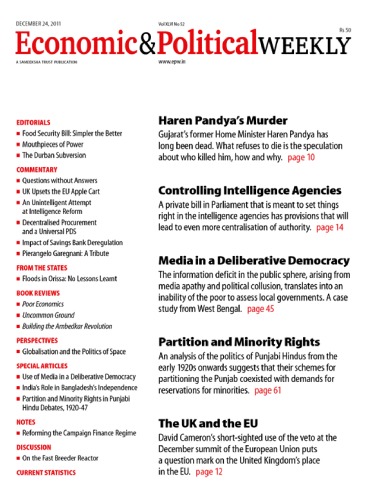 Economic & Political Weekly. Volume 46. Issue 52