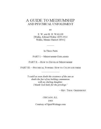 A Guide to Mediumship and Psychical Unfoldment
