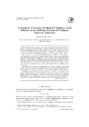 Symbolic-numerical solution of real algebraic equations