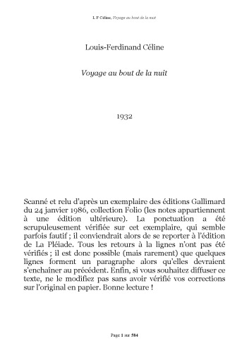 Voyage au bout de la nuit