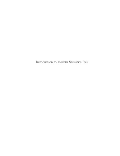 Introduction to Modern Statistics