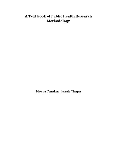 A textbook of public health Research Methodology