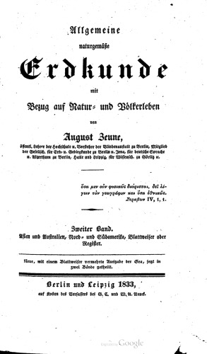 Asien und Australien, Nord- und Südamerika, Blattweiser oder Register