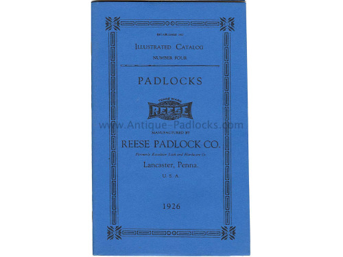 Reese Padlock Co. - Illustrated Padlocks Catalog No. 4