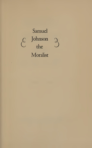 Samuel Johnson The Moralist