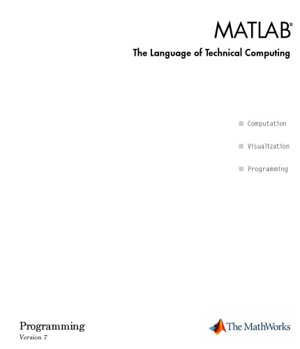 MATLAB The Language of Technical Computing