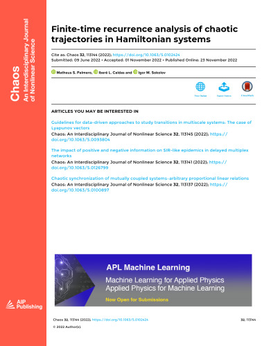 Finite-time recurrence analysis of chaotic trajectories in Hamiltonian systems