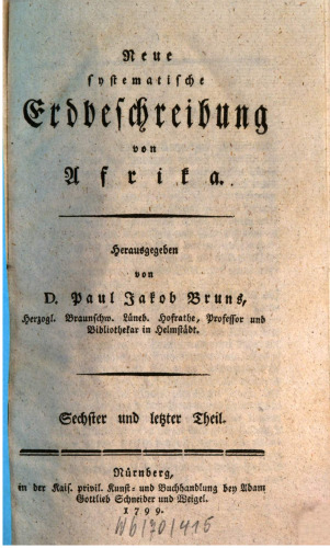 Neue systematische Erdbeschreibung von Afrika