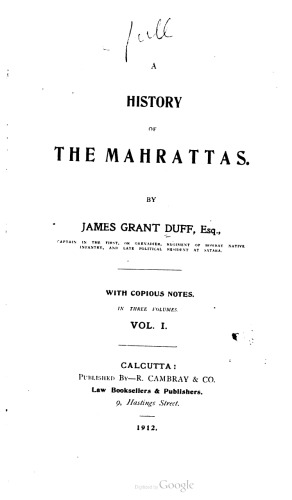 History of the Mahrattas