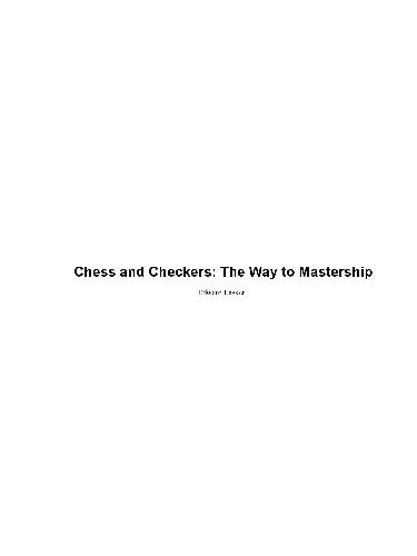 Chess and Checkers - The Way to Mastership