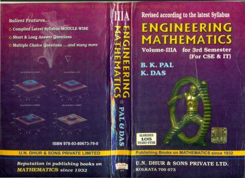 Engineering Mathematics Volume-IIIA by B.K.Pal and K.Das
