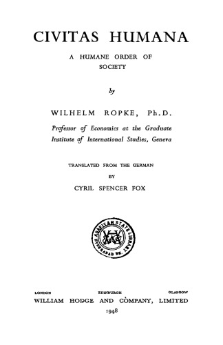 Civitas Humana - Humane Order of Society