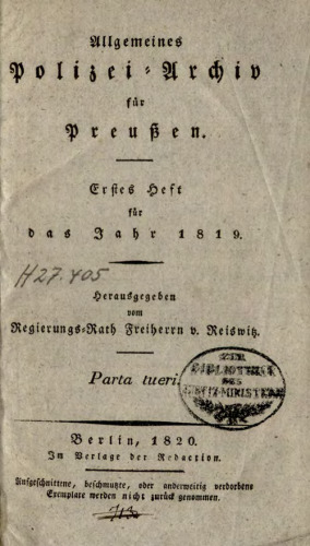 Allgemeines Polizei-Archiv für Preussen
