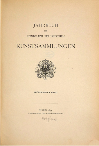 Jahrbuch der Königlich Preußischen Kunstsammlungen