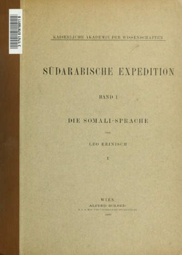 Südarabische Expedition. Band I. Die Somali-Sprache